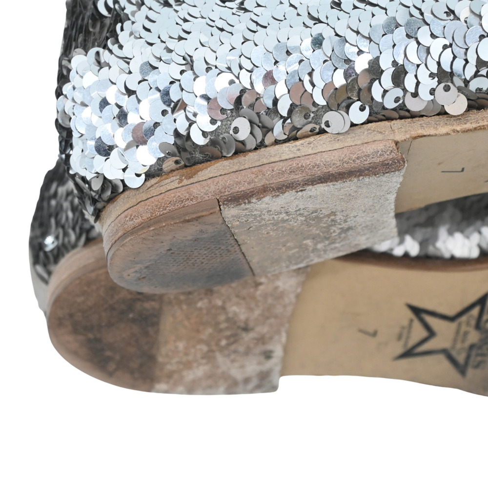 CHANEL Silver Sequin Loafers Estimated Size 7 - Picture 9 of 16